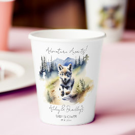Wolf thema avontuur wacht baby shower servies papieren bekers
