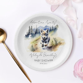 Wolf thema avontuur wacht baby shower servies papieren bordje