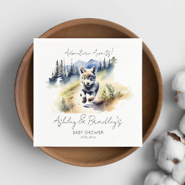 Wolf thema avontuur wacht baby shower servies servet