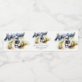 Wolf thema avontuur wacht baby shower servies waterfles etiket (Enkel label)