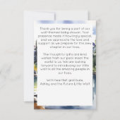 Wolf thema avontuur wacht op baby shower bedankkaart (Achterkant)