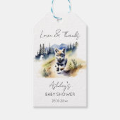 Wolf thema avontuur wacht op baby shower gunst cadeaulabel (Voorkant)