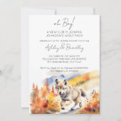 Wolf thema avontuur wacht op baby shower kaart (Voorkant)