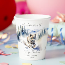 Wolf thema avontuur wacht op baby shower papieren bekers