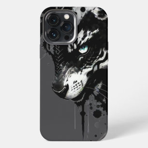Wolf-thema telefoonhoesje Een woest zwart en wit o iPhone 13 Pro Max Hoesje