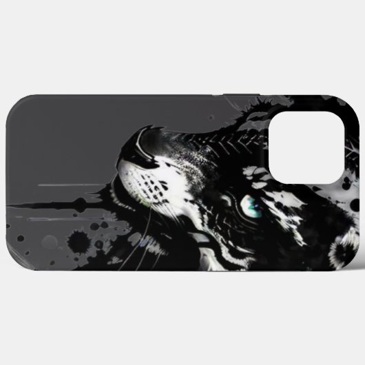Wolf-themed phone case A fierce black and white de (Achterkant (horizontaal))