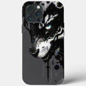 Wolf-themed phone case A fierce black and white de (Achterkant)