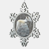 Wolf Tin Sneeuwvlok Ornament (Rechts)