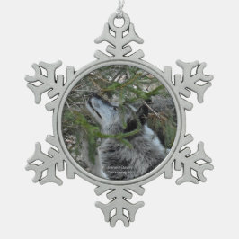 Wolf Tin Sneeuwvlok Ornament
