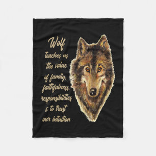 Wolf Totem Animal Spirit Fleece Deken