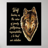 Wolf Totem Animal Spirit Guide for Inspiration Poster (Voorkant)