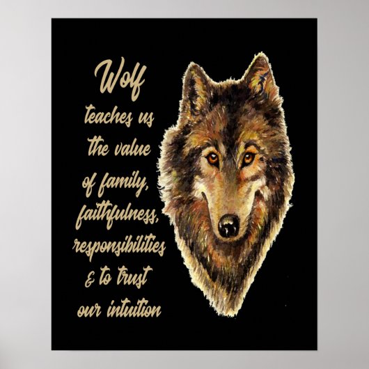 Wolf Totem Animal Spirit Guide for Inspiration Poster (Voorkant)