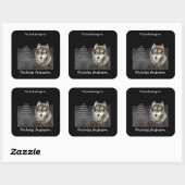 Wolf Totem Dier Spirit Gids Boekplaat Vierkante Sticker (Vel)