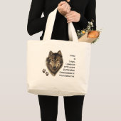 Wolf Totem, Dierengids Inspirerend Grijze Wolf Grote Tote Bag (Voorkant (product))