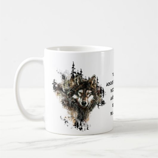 Wolf Totem, Dierengids Inspirerend Grijze Wolf Koffiemok (Links)