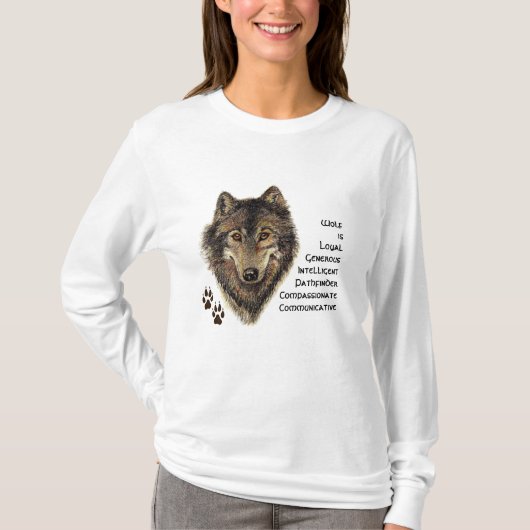Wolf Totem, Dierengids Inspirerend, Symbool T-shirt (Voorkant)