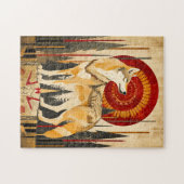 Wolf Totem – Guardian in Deco Style Legpuzzel (Horizontaal)