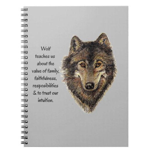 Wolf totem Inspirerend Spirit Animal Noteb Notitieboek (Voorkant)