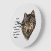 Wolf totem Inspirerend Spirit Animal Round Grote Klok (Hoek)