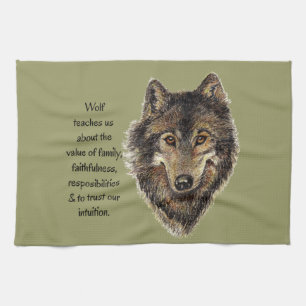 Wolf totem Inspirerend Spirit Animal Theedoek
