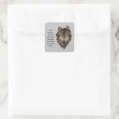 Wolf totem Inspirerend Spirit Animal Vierkante Sticker (Tas)