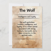 Wolf Totem Spirit Animal Betekenis Kaart (Achterkant)
