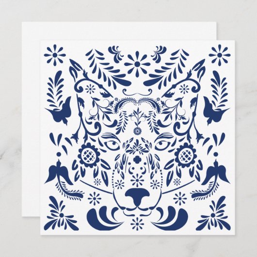 Wolf traditioneel patroon Post kaart (Voorkant / Achterkant)