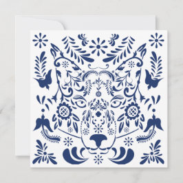 Wolf traditioneel patroon Post kaart