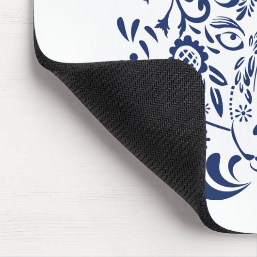 Wolf traditionele folk patroon muismat (Hoek)