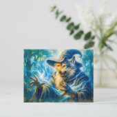 Wolf-transformerende afbeelding in fantasie-oliest feestdagenkaart (Staand voorkant)