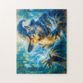 Wolf-transforming mage in fantasy oil style legpuzzel (Verticaal)