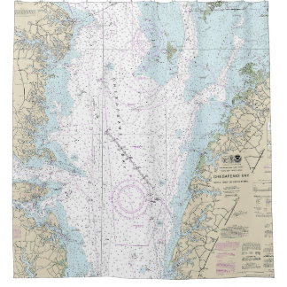 Wolf Trap naar Smith Point Nautical Chart Douchegordijn