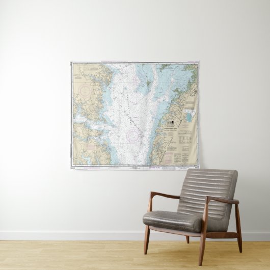 Wolf Trap naar Smith Point Nautical Chart Wandkleed (In Situ (horizontaal))
