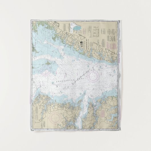 Wolf Trap naar Smith Point Nautical Chart Wandkleed (Voorkant)