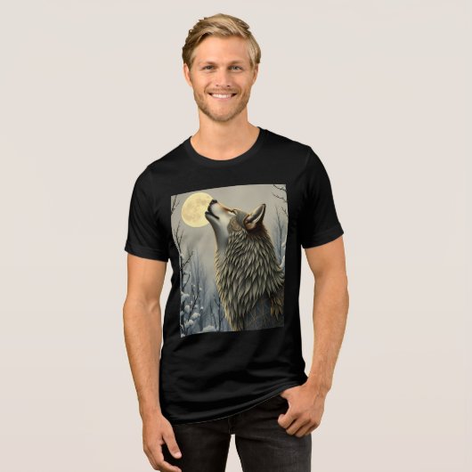 wolf Tri-Blend shirt (Voorkant volledig)