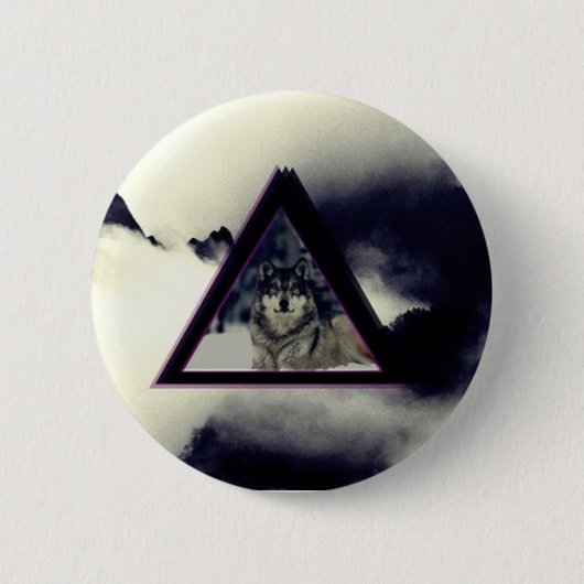 wolf triangle ronde button 5,7 cm (Voorkant)
