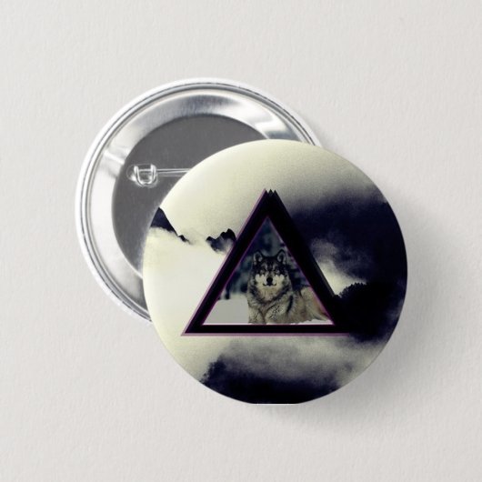 wolf triangle ronde button 5,7 cm (Voorkant /achterkant)