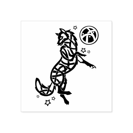 Wolf Tribal Keltisch dier Rubberstempel (Afrduk)