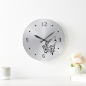 Wolf Tribal Tattoo Vector Silver Black Grote Klok (Huis)