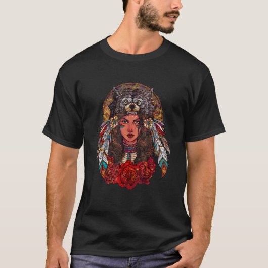 Wolf Tribe Wolven Vrouw Gewoon Een Meisje Die Van T-shirt (Voorkant)