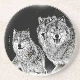 Wolf Trio Zandsteen Onderzetter