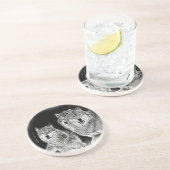 Wolf Trio Zandsteen Onderzetter (Zijkant)