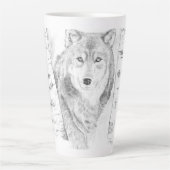 Wolf tussen berkenbomen Latte Mok (Voorkant)