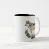 wolf tweekleurige koffiemok (Voorkant rechts)