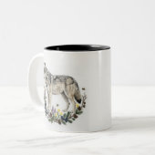 wolf tweekleurige koffiemok (Voorkant links)
