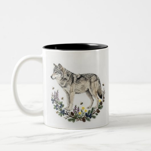 wolf tweekleurige koffiemok (Links)