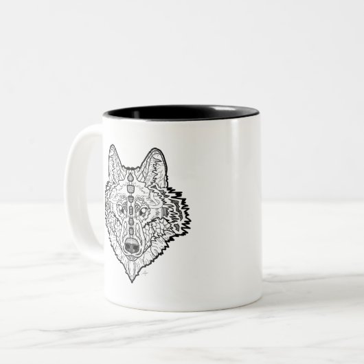 Wolf Tweekleurige Koffiemok (Voorkant links)