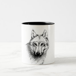 Wolf tweekleurige koffiemok