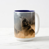 Wolf Two-Tone Coffee Mok (Voorkant rechts)