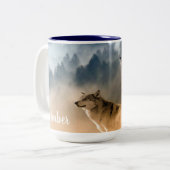 Wolf Two-Tone Coffee Mok (Voorkant links)